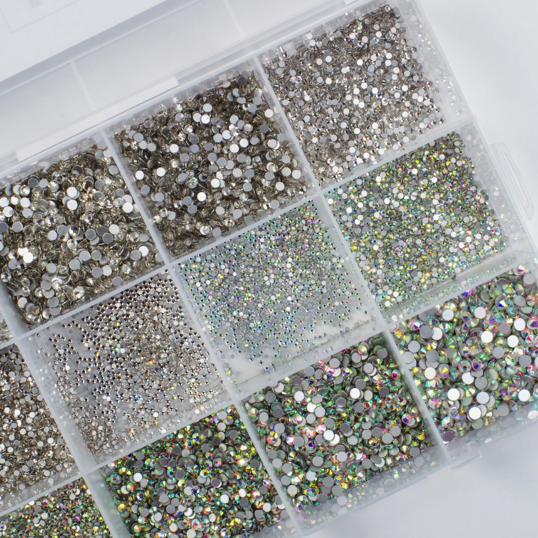 Big box diamond set ( ab crystal & silver)