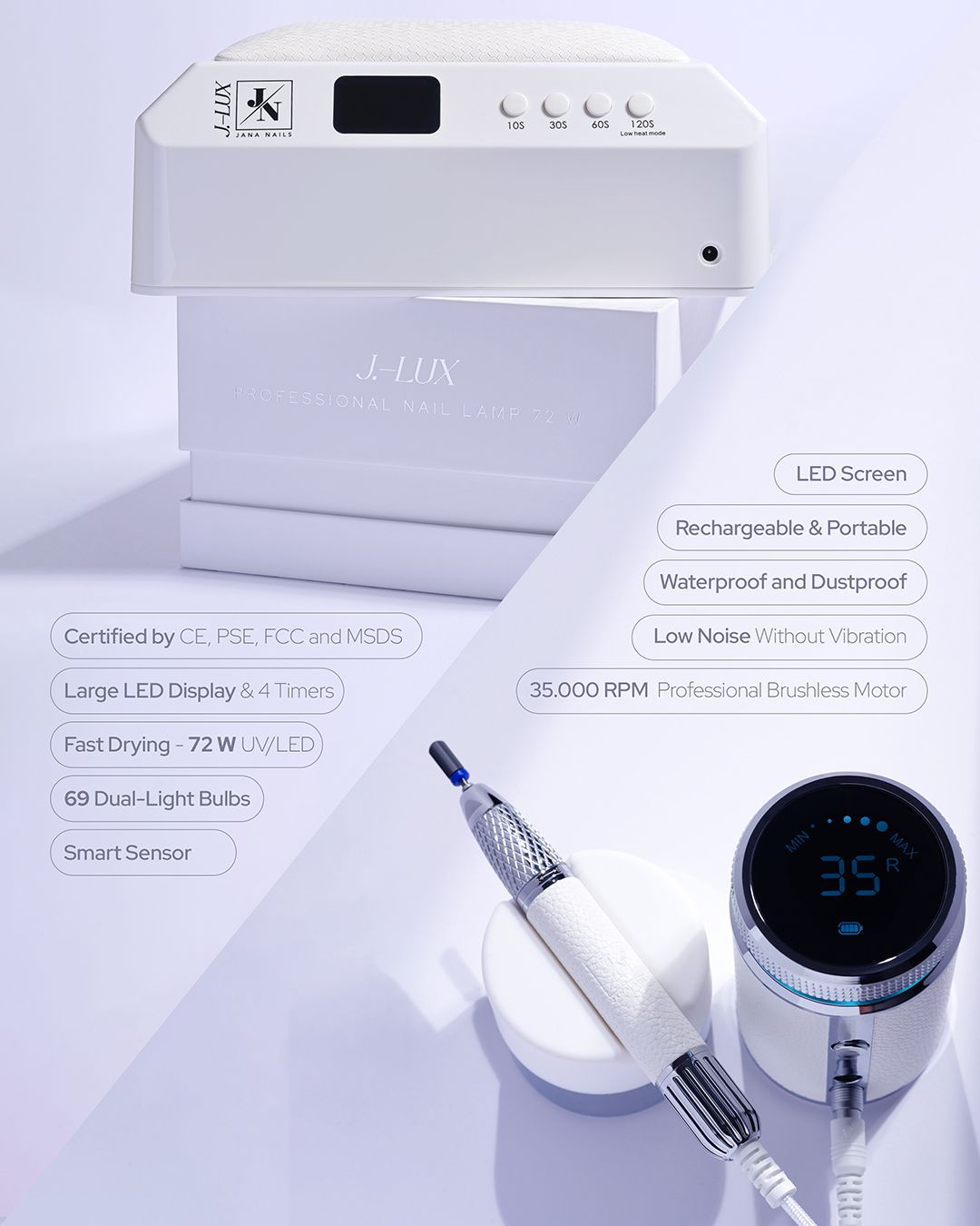 J.-LUX UV/LED lampe 72 W - 69 led pcs