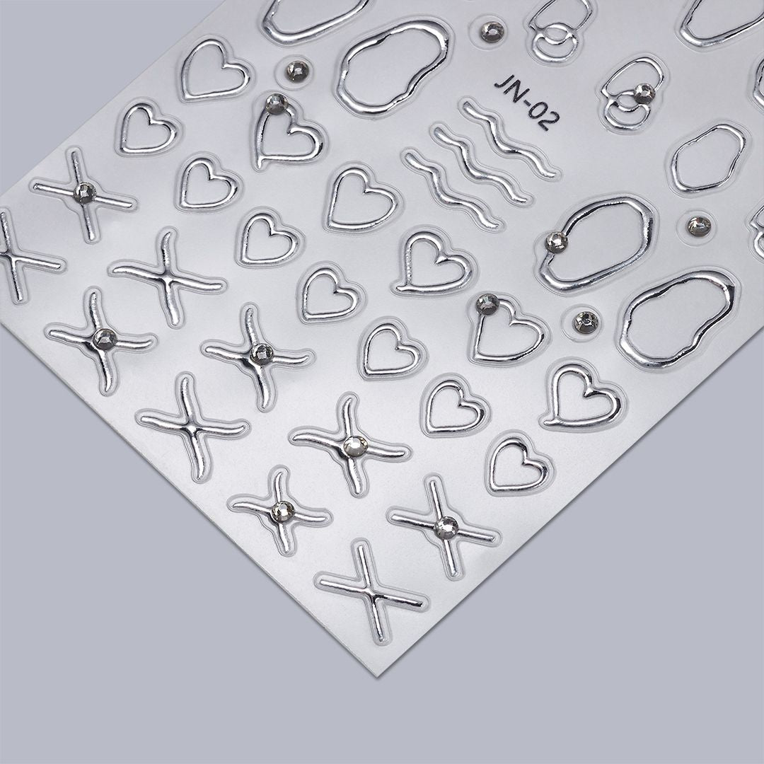 Nail flexy stickers Heart Gold