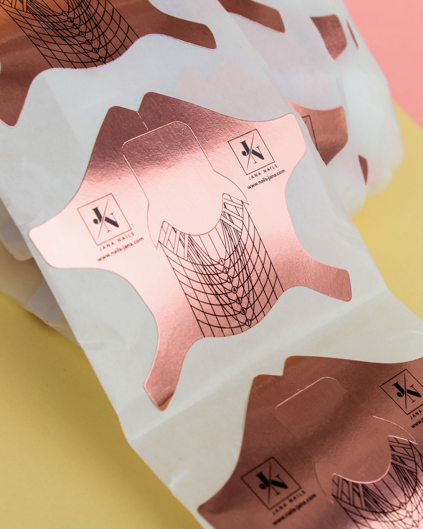 Chablons en aluminium or rose Jn / petit – 500 pièces