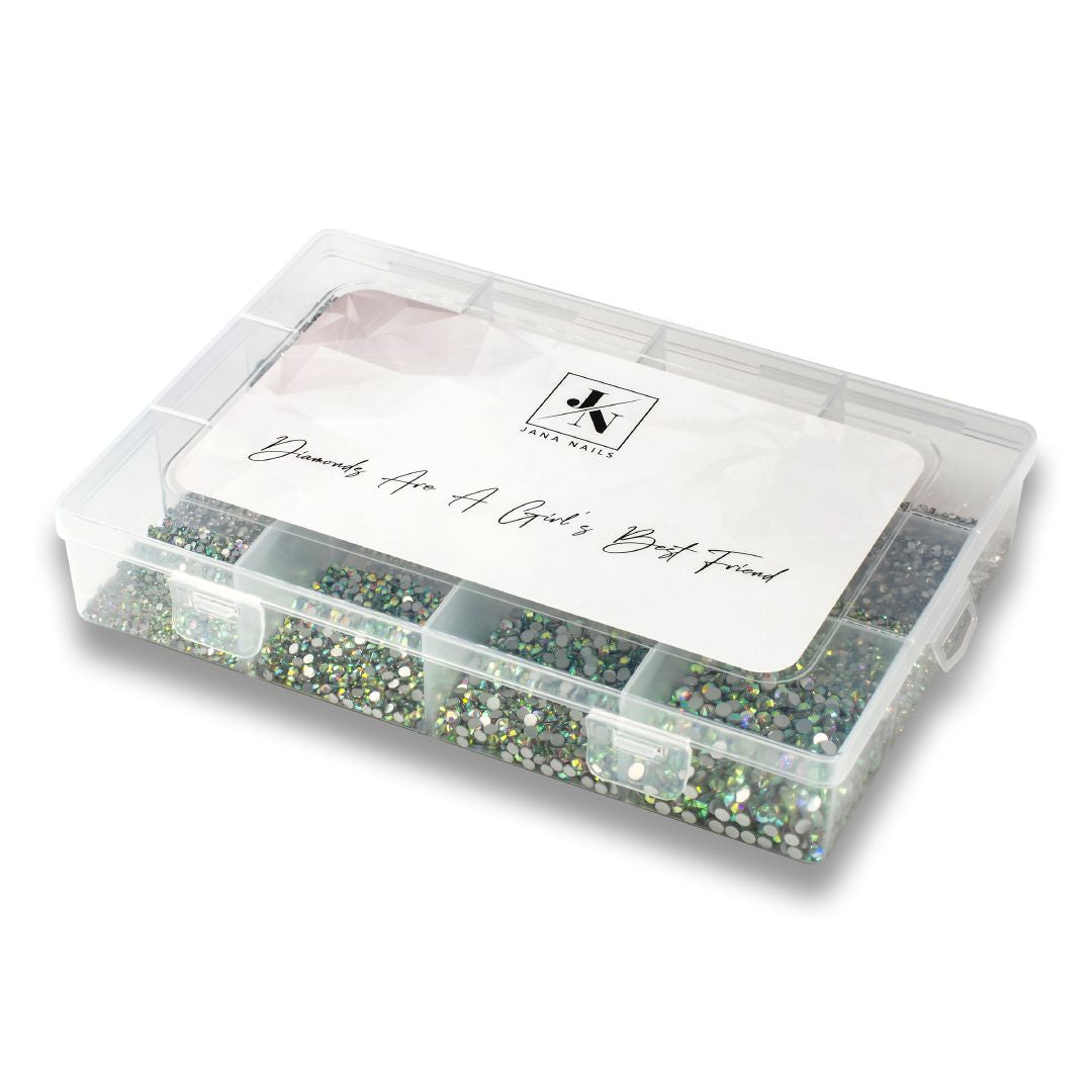 Big box diamond set ( ab crystal & silver)