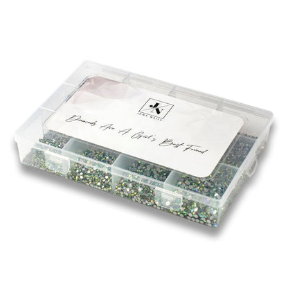 Big box diamond set ( ab crystal & silver)