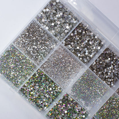 Big box diamond set ( ab crystal & silver)