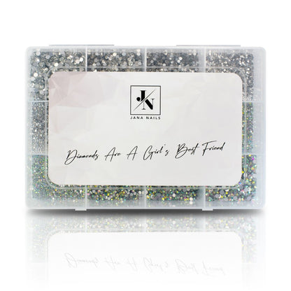 Big box diamond set ( ab crystal & silver)