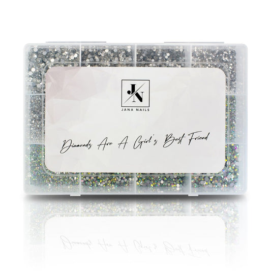 Big box diamond set ( ab crystal & silver)