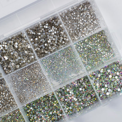 Big box diamond set ( ab crystal & silver)