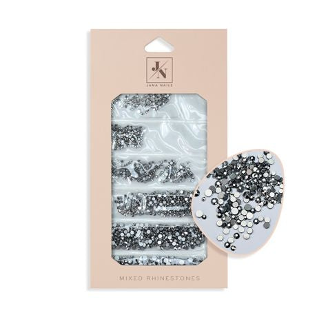 Big mix rhinestones Dark silver/ bag