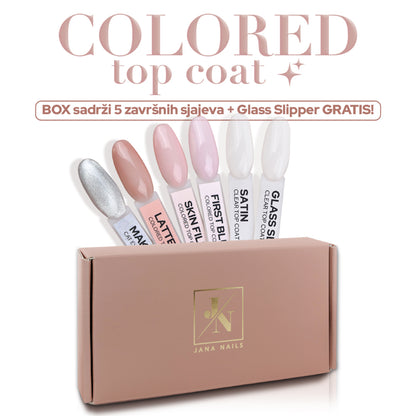 Top Coat Colorés Box - 5 pcs + 1 Top Coat GRATIS